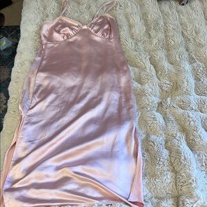 Elegant Pink Satin Slip Dress
